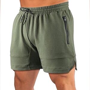 Men’s Workout Shorts We 1Fit Gray/Black Zip Pockets Drawstring Size-XL NWT
